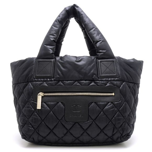 Chanel Coco Coon Tote Bag PM Nylon x Leather Black - Picture 1 of 8